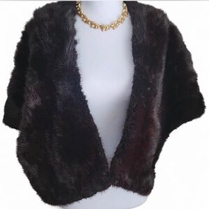 Vintage Genuine Mink Fur Statement Cape-let